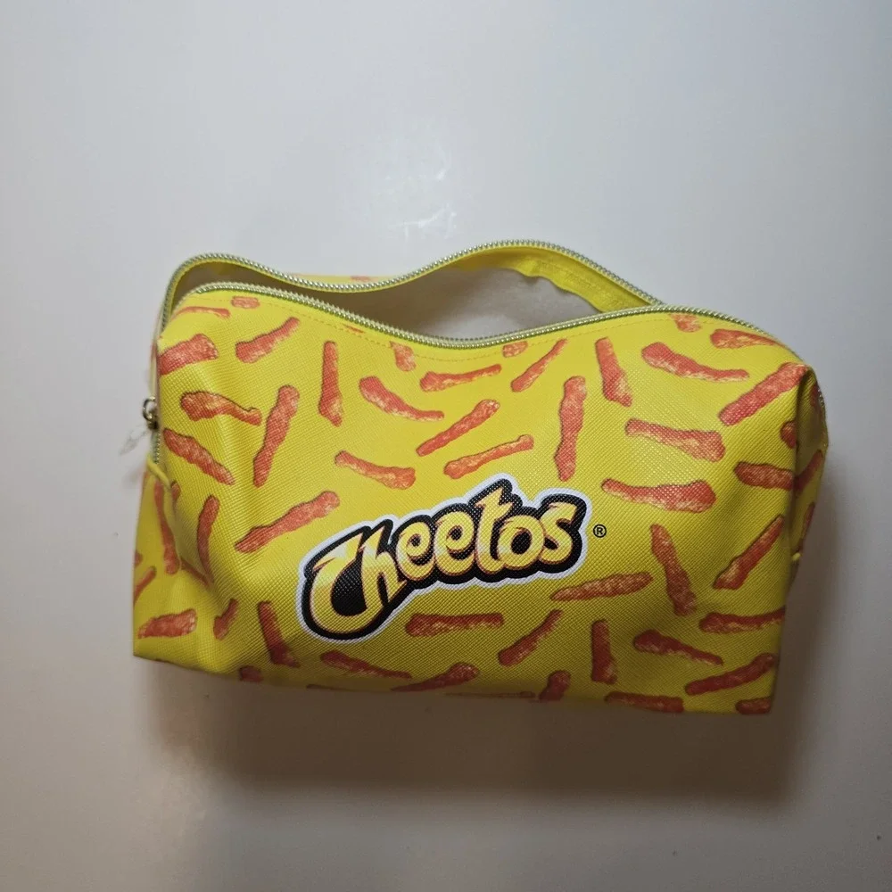 Cheetos Cosmetic Makeup Bag Yellow Orange Snack Food Novelty Zip Pouch NWT